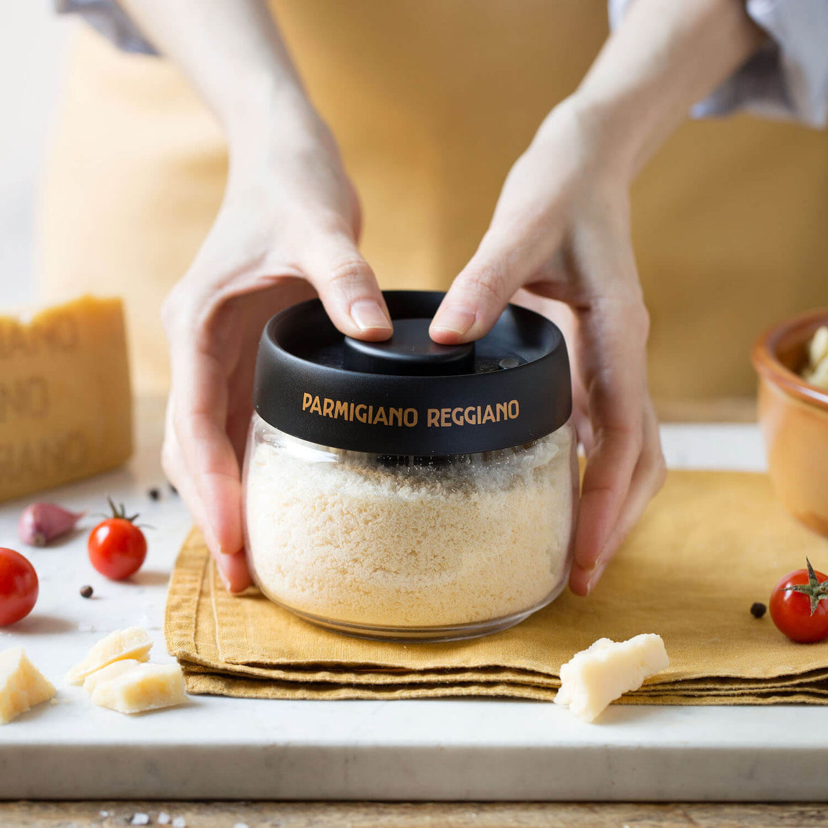 Récipient pour Fromage en Verre avec Système Sous Vide