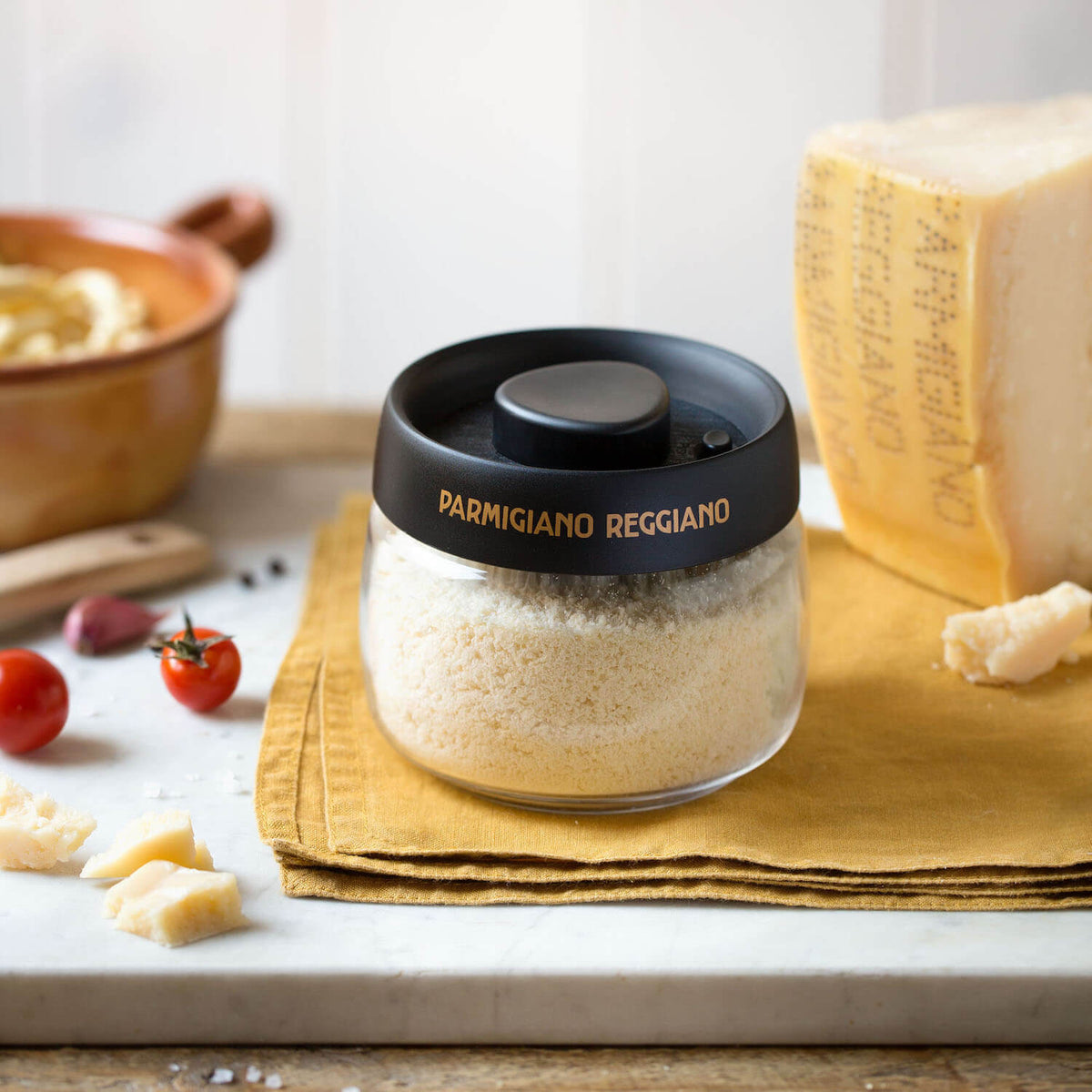 Récipient pour Fromage en Verre avec Système Sous Vide