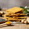 Crackers curcuma, gingembre et graines de pavot