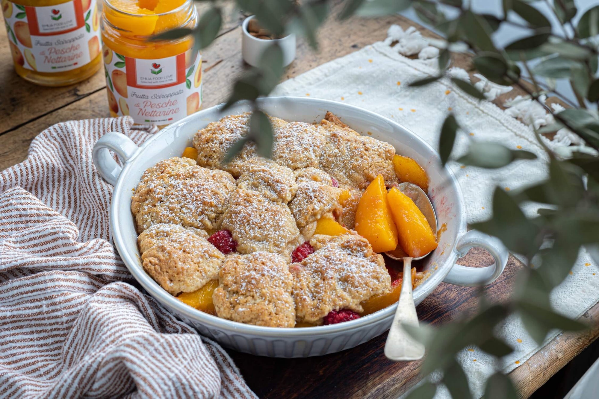 COBBLER with peaches in syrup