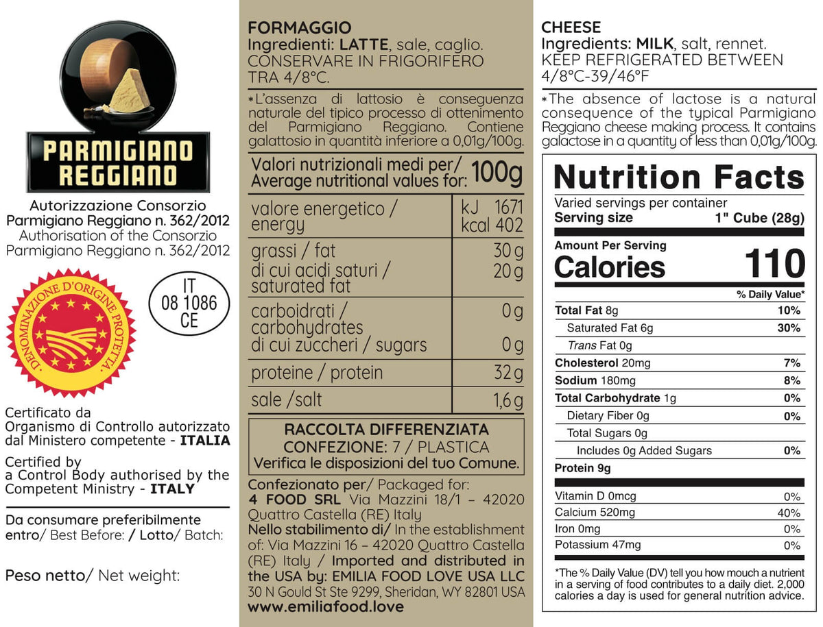 Parmigiano Reggiano AOP Meules Entières et Demi-Meules