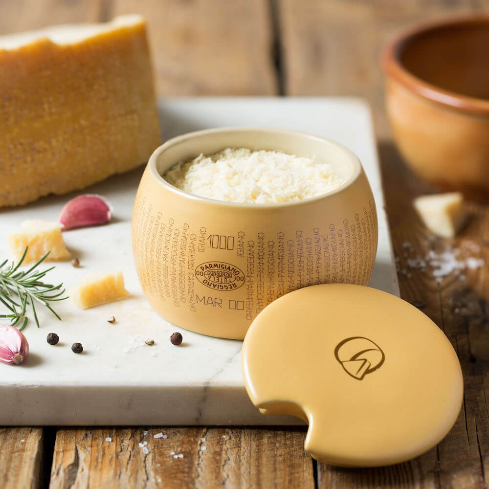 Récipient pour le Fromage et Petite Cuillère en Céramique